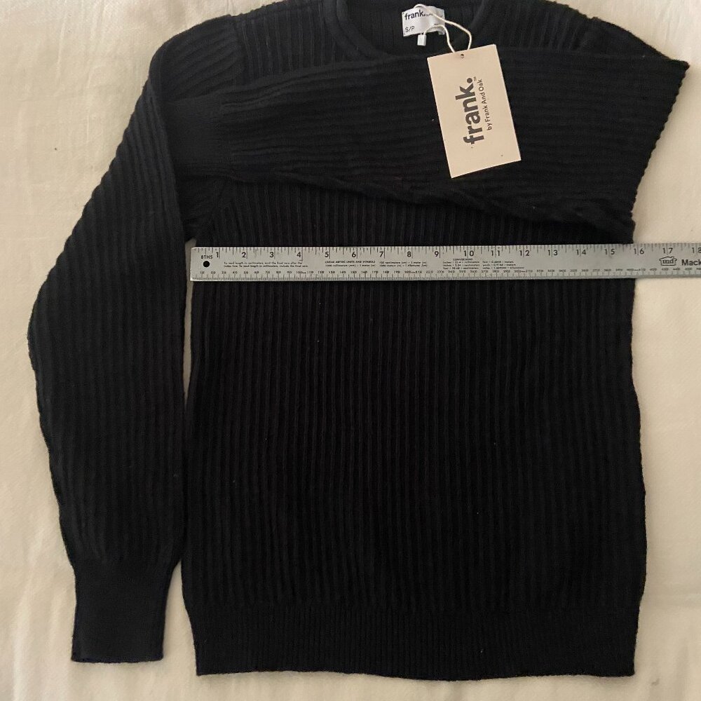 SWEATER ORGANIC COTTON Black RIBBED SZ S/P FRANK